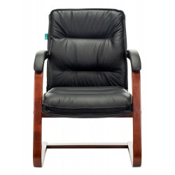 Кресло Бюрократ T-9927WALNUT-AV черный кожа полозья дерево