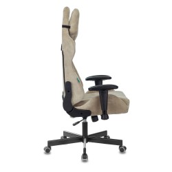 Кресло игровое Zombie VIKING KNIGHT Fabric песочный Light-21 с подголов. крестовина металл