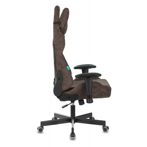 Кресло игровое Zombie VIKING KNIGHT Fabric темно-коричневый Light-10 с подголов. крестовина металл