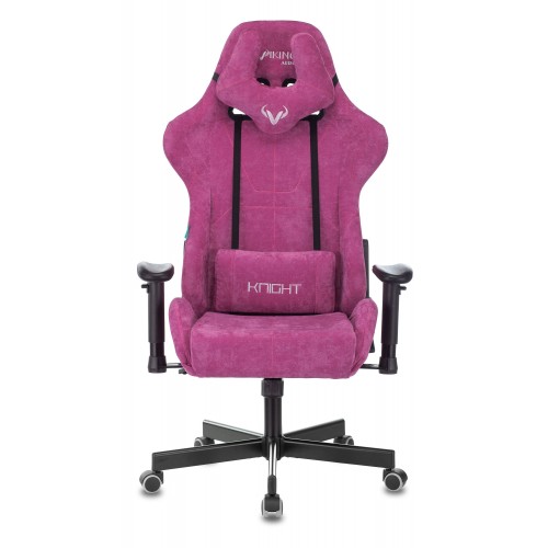 Кресло игровое Zombie VIKING KNIGHT Fabric малиновый Light-15 с подголов. крестовина металл