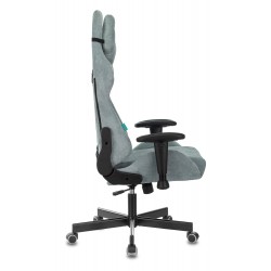 Кресло игровое Zombie VIKING KNIGHT Fabric серо-голубой Light-28 с подголов. крестовина металл