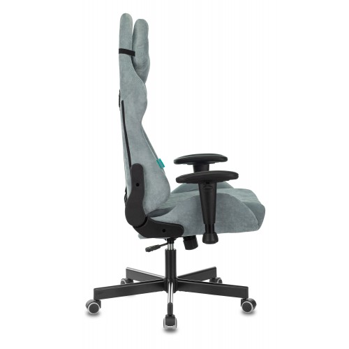 Кресло игровое Zombie VIKING KNIGHT Fabric серо-голубой Light-28 с подголов. крестовина металл