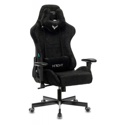 Кресло игровое Zombie VIKING KNIGHT Fabric черный Light-20 с подголов. крестовина металл
