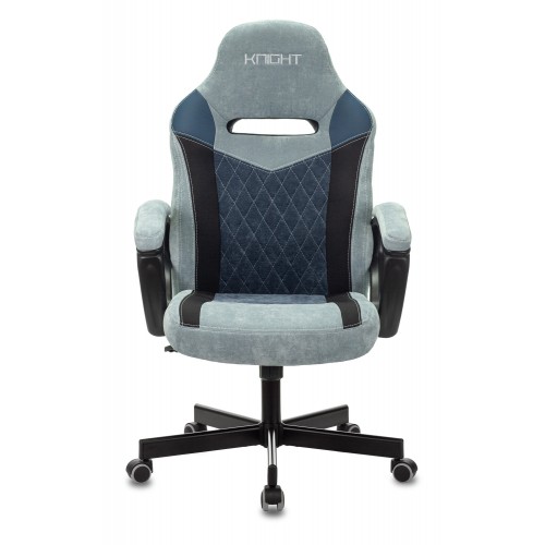 Кресло игровое Zombie VIKING 6 KNIGHT Fabric серо-голубой с подголов. крестовина металл