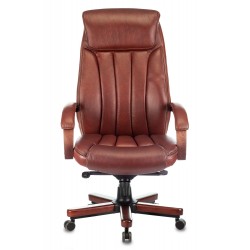 Кресло руководителя Бюрократ T-9922WALNUT светло-коричневый Leather Eichel кожа крестовина металл/дерево