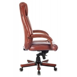 Кресло руководителя Бюрократ T-9922WALNUT светло-коричневый Leather Eichel кожа крестовина металл/дерево