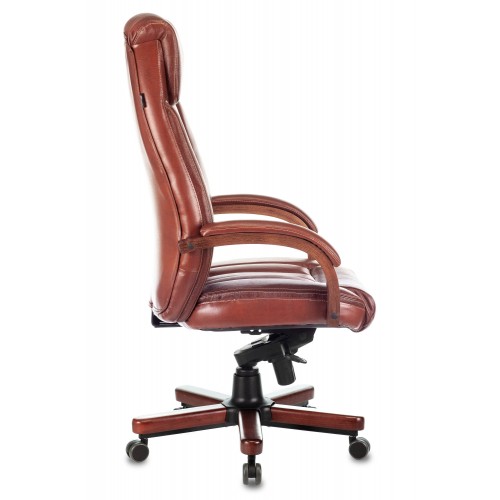 Кресло руководителя Бюрократ T-9922WALNUT светло-коричневый Leather Eichel кожа крестовина металл/дерево