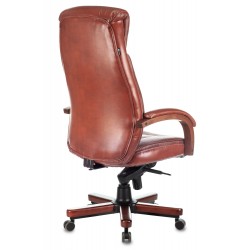 Кресло руководителя Бюрократ T-9922WALNUT светло-коричневый Leather Eichel кожа крестовина металл/дерево