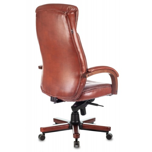 Кресло руководителя Бюрократ T-9922WALNUT светло-коричневый Leather Eichel кожа крестовина металл/дерево