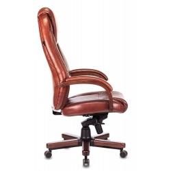 Кресло руководителя Бюрократ T-9923WALNUT светло-коричневый Leather Eichel кожа крестовина металл/дерево