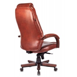 Кресло руководителя Бюрократ T-9923WALNUT светло-коричневый Leather Eichel кожа крестовина металл/дерево