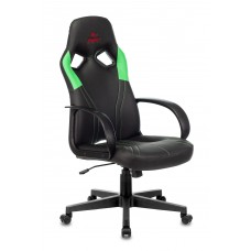 Кресло игровое Zombie RUNNER черный/зеленый искусственная кожа крестовина пластик