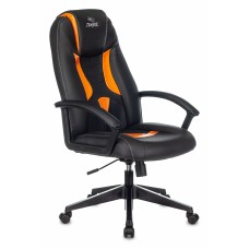 Кресло игровое Zombie 8 черный/оранжевый искусственная кожа крестовина пластик