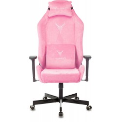 Кресло игровое Knight N1 Fabric розовый Velvet 36 с подголов. крестовина металл