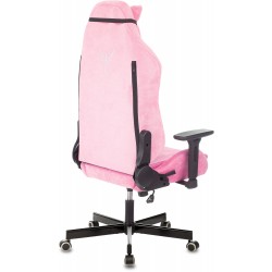 Кресло игровое Knight N1 Fabric розовый Velvet 36 с подголов. крестовина металл