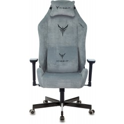 Кресло игровое Knight N1 Fabric серо-голубой Light-28 с подголов. крестовина металл