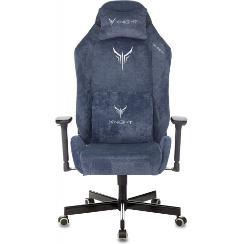 Кресло игровое Knight N1 Fabric синий Light-27 с подголов. крестовина металл
