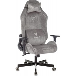 Кресло игровое Knight N1 Fabric серый Light-19 с подголов. крестовина металл