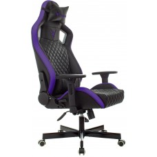 Кресло игровое Knight Outrider черный/фиолетовый ромбик эко.кожа с подголов. крестовина металл