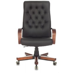 Кресло руководителя Бюрократ T-9928WALNUT/ECO черный эко.кожа крестовина металл/дерево