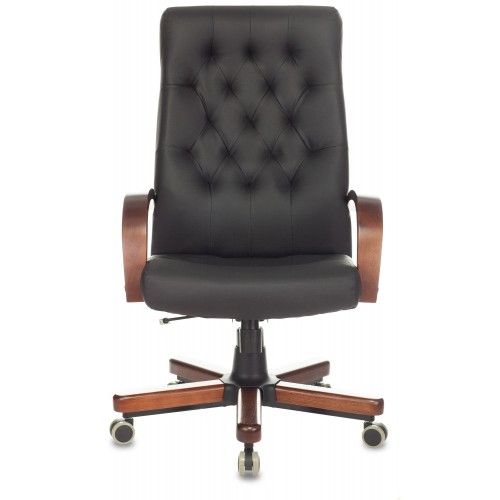 Кресло руководителя Бюрократ T-9928WALNUT/ECO черный эко.кожа крестовина металл/дерево
