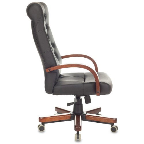 Кресло руководителя Бюрократ T-9928WALNUT/ECO черный эко.кожа крестовина металл/дерево
