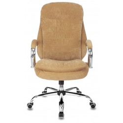 Кресло руководителя Бюрократ T-9950SL Fabric горчичный Velvet 73 крестовина металл хром