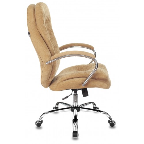 Кресло руководителя Бюрократ T-9950SL Fabric горчичный Velvet 73 крестовина металл хром
