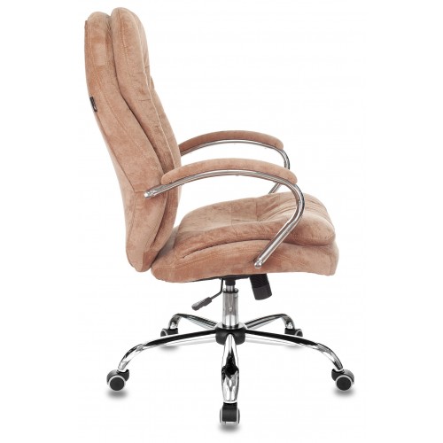 Кресло руководителя Бюрократ T-9950SL Fabric светло-коричневый Velvet 90 крестовина металл хром