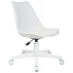Кресло Бюрократ CH-W333 белый сиденье молочный Velvet 20 крестов. пластик пластик белый
