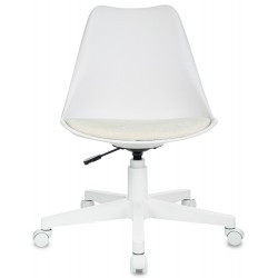 Кресло Бюрократ CH-W333 белый сиденье молочный Velvet 20 крестов. пластик пластик белый