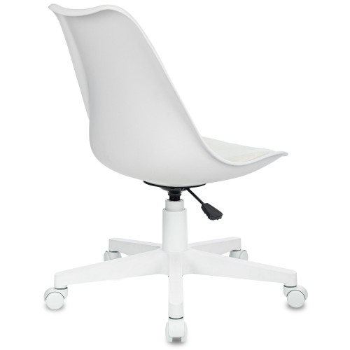 Кресло Бюрократ CH-W333 белый сиденье молочный Velvet 20 крестов. пластик пластик белый