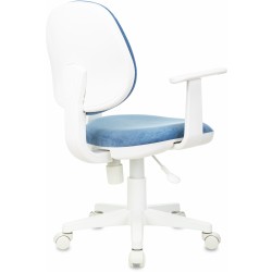 Кресло детское Бюрократ CH-W356AXSN голубой Velvet 86 крестов. пластик пластик белый