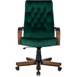 Кресло руководителя Бюрократ T-9928WALNUT Fabric зеленый Italia Green крестов. металл/дерево
