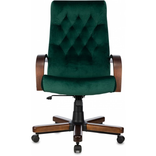 Кресло руководителя Бюрократ T-9928WALNUT Fabric зеленый Italia Green крестов. металл/дерево