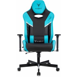 Кресло игровое Knight Thunder 5X черный/голубой эко.кожа крестов. металл