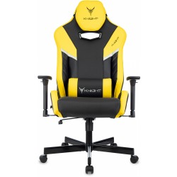 Кресло игровое Knight Thunder 5X черный/желтый эко.кожа крестов. металл