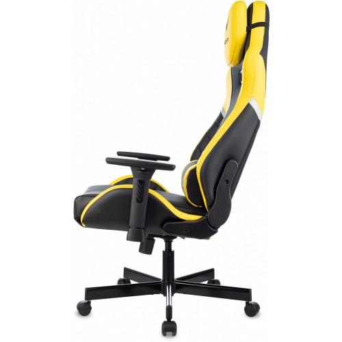 Кресло игровое Knight Thunder 5X черный/желтый эко.кожа крестов. металл