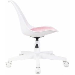 Кресло Бюрократ CH-W333 белый сиденье розовый Velvet 36 крестов. пластик пластик белый