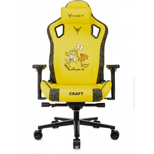 Кресло игровое Knight Craft Dragon желтый эко.кожа крестов. металл