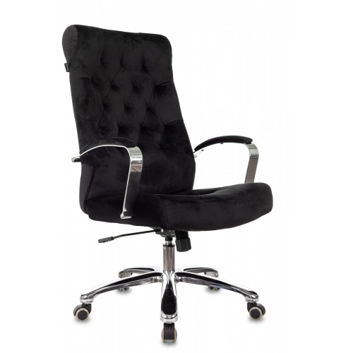 Кресло руководителя Бюрократ T-9928SL Fabric черный Italia Black крестов. металл хром